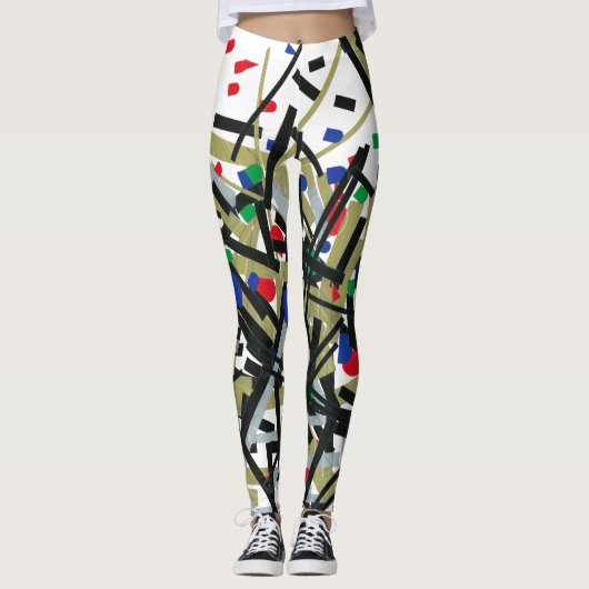 Abstract in tape en briefvormen 1 leggings (Voorkant)