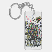 Abstract in tape en briefvormen 1 sleutelhanger (Voorkant Links)