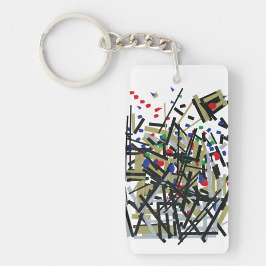 Abstract in tape en briefvormen 1 sleutelhanger (Voorkant)