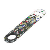 Abstract in tape en briefvormen 1 speed flessenopener (Voorkant Gekanteld)