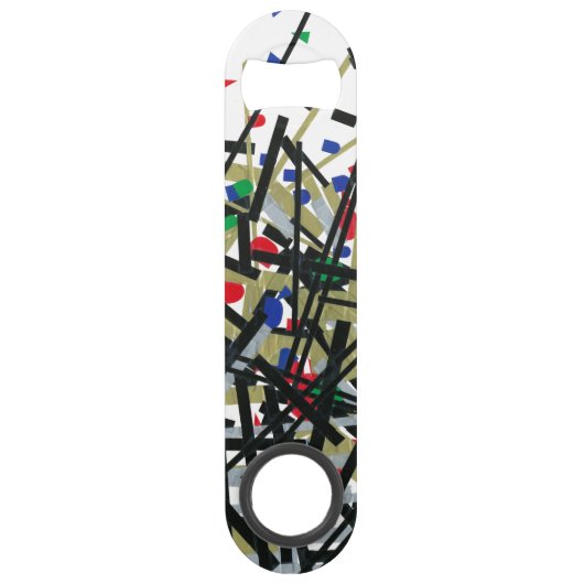 Abstract in tape en briefvormen 1 speed flessenopener (Voorkant)