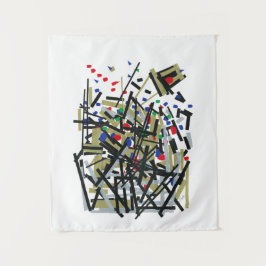 Abstract in tape en briefvormen 1 wandkleed