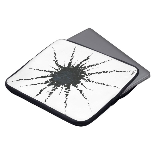 Abstract in tape en briefvormen 3 laptop sleeve (Voorkant top)