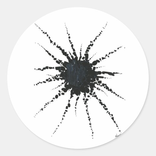 Abstract in tape en briefvormen 3 ronde sticker (Voorkant)