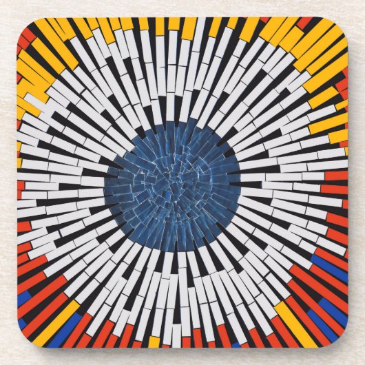 Abstract in tape—Starburst Bier Onderzetter (Voorkant)