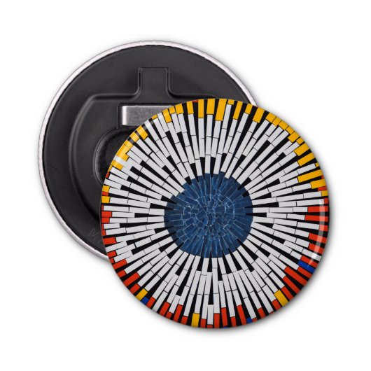 Abstract in tape—Starburst Button Flesopener (Voorkant)