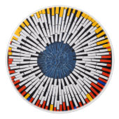 Abstract in tape—Starburst Keramische Knop (Voorkant)