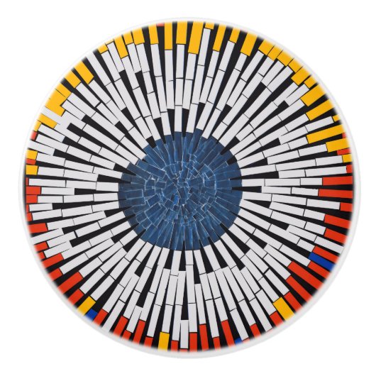 Abstract in tape—Starburst Keramische Knop (Voorkant)