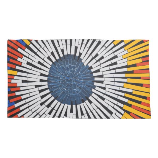 Abstract in tape—Starburst Kussensloop (Achterkant-Links)