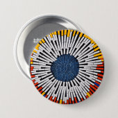 Abstract in tape—Starburst Ronde Button 7,6 Cm (Voorkant /achterkant)