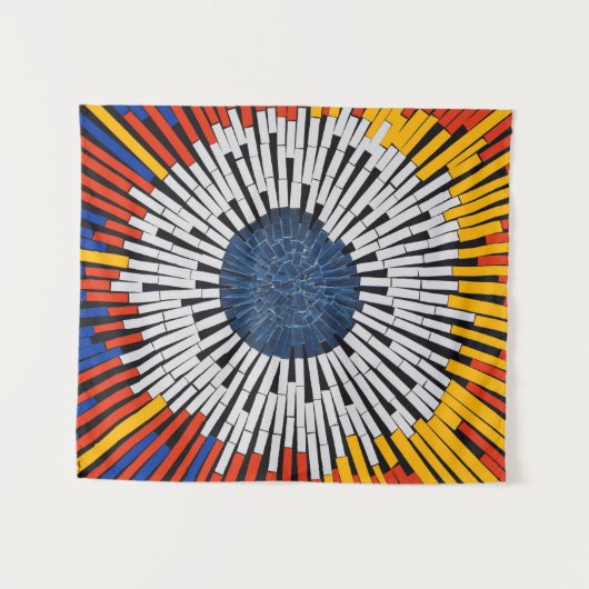 Abstract in tape—Starburst Wandkleed (Voorkant (horizontaal))