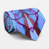 Abstract in Turquoise en Magenta Stropdas (Opgerold)