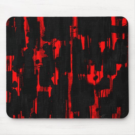 Abstract in zwart - rood muismat (Voorkant)