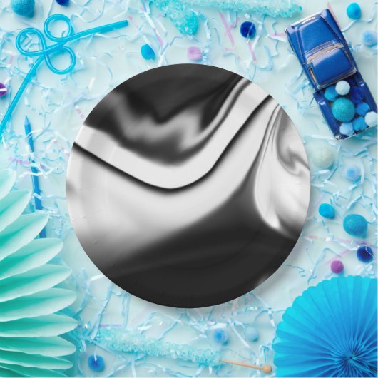 Abstract in zwart-wit papieren bordje (Feest)