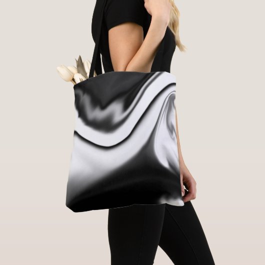 Abstract in zwart-wit tote bag (Dichtbij)
