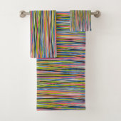 Abstract Indiaas Boho Line Patroon Bad Handdoek (Insitu)