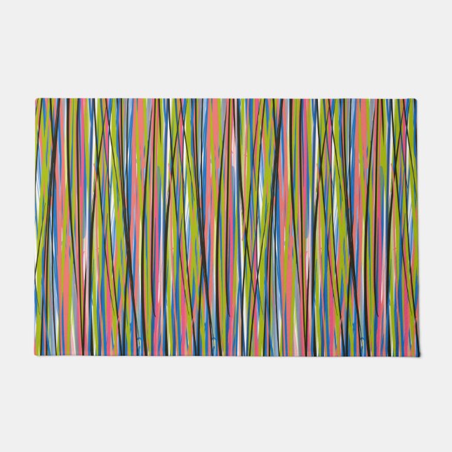 Abstract Indiaas Boho Line Patroon Deurmat (Voorkant)