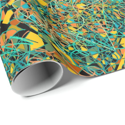 abstract Indiase look bakstenen patroon sari desig Cadeaupapier (Rol Hoek)