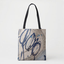 Abstract Indigo Beige Grijs Tote Bag