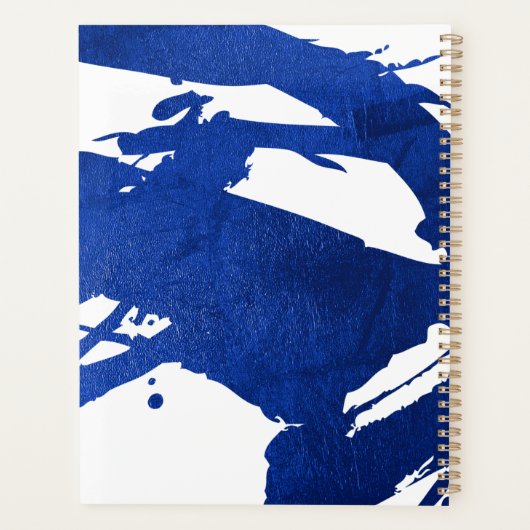 Abstract Indigo Blauw penseelstreken Afspraakboek Planner (Achterkant)
