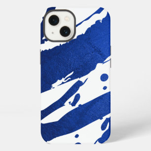 Abstract Indigo Blauwe Penseelstreken iPhone 13 Hoesje