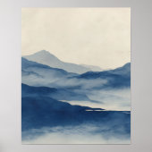 Abstract Indigo Terrain Wall Art Poster (Voorkant)