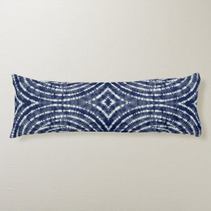Abstract Indigoblauw Japans shibori-patroon Lichaamskussen