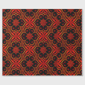 Abstract Indonesisch batik rood bloemmotief Cadeaupapier (Vlak)