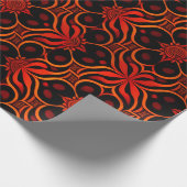 Abstract Indonesisch batik rood bloemmotief Cadeaupapier (Hoek)