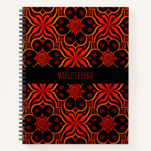 Abstract Indonesisch batik rood bloemmotief Notitieboek