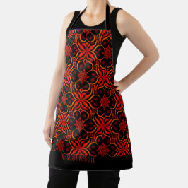 Abstract Indonesisch batik rood bloemmotief Schort