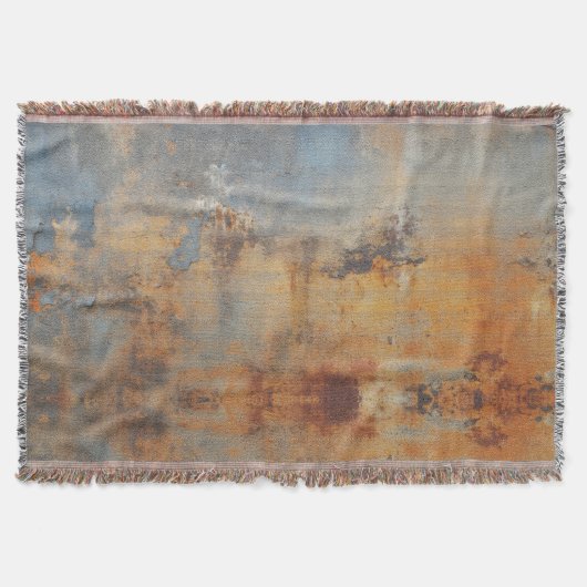 Abstract Industrieel Blauw Grijs Terra Cotta Deken (Voorkant)