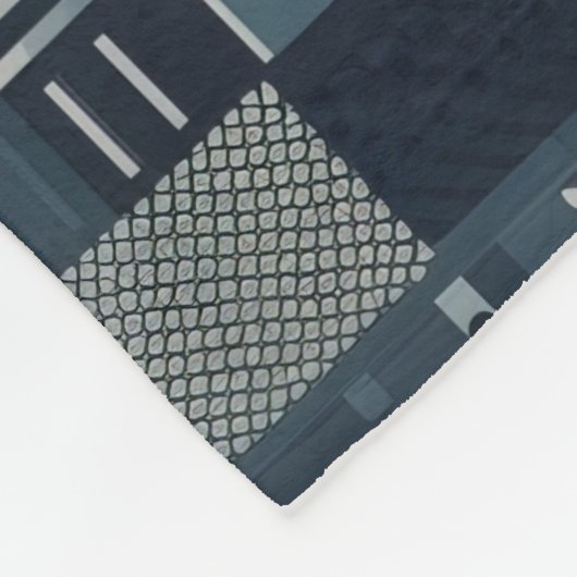 Abstract industriepatroon fleece deken (Hoek)