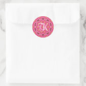 abstract initiaal zomer ronde sticker (Tas)