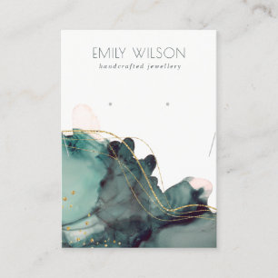 Abstract Ink Gold Green Ketting Veroorbaar beeldsc Visitekaartje