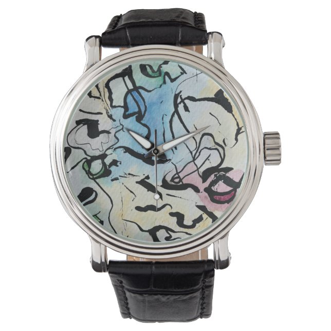 Abstract Ink Horloge (Voorkant)