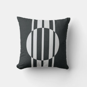 Abstract inkool, grijs en wit kussen