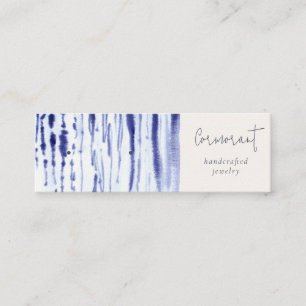 Abstract Inkt Blauwe Lijnen Oorbel Stud Hoop Houde Mini Visitekaartje