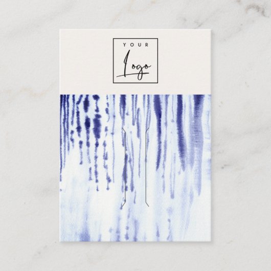 Abstract Inktblauw Lines Logo Hairclip Pin Holder Visitekaartje (Voorkant)