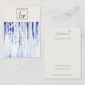 Abstract Inktblauw Lines Logo Hairclip Pin Holder Visitekaartje (Voorkant / Achterkant)