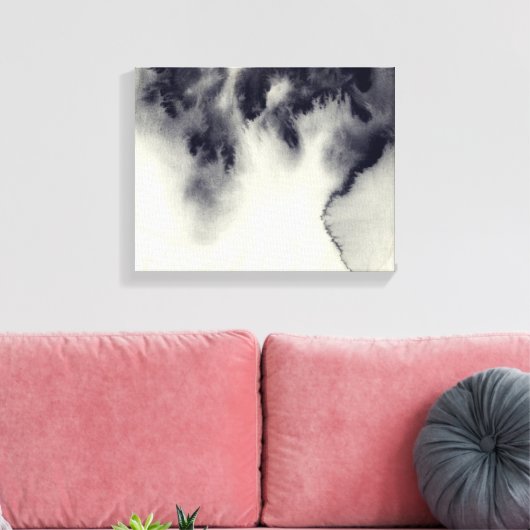 Abstract inktschilderij op grijs papier. canvas afdruk (Insitu (Woonkamer))