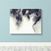 Abstract inktschilderij op grijs papier. canvas afdruk (Insitu (Houten vloer))