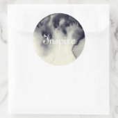 Abstract inktschilderij op grijs papier. ronde sticker (Tas)