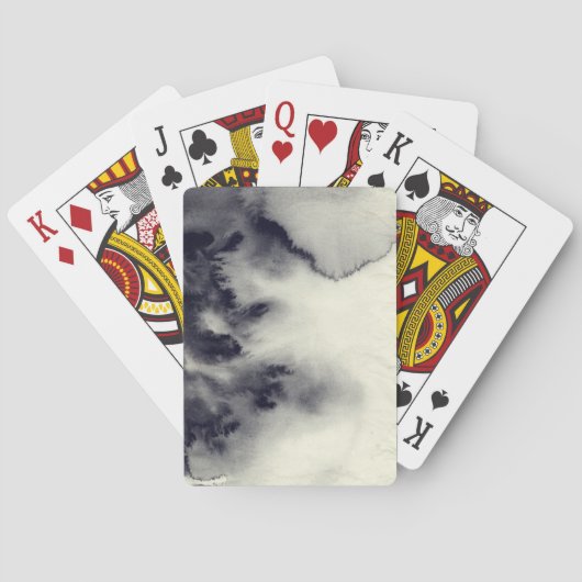 Abstract inktschilderij op grijs papier. speelkaarten (Achterkant)