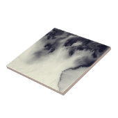 Abstract inktschilderij op grijze papiertextuur. tegeltje (Zijkant)