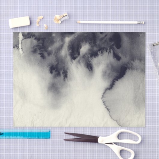 Abstract inktschilderij op grijze papiertextuur. tissuepapier (Craft)