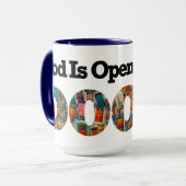 Abstract Inspirerend  deurspatroon Mok (Voorkant links)