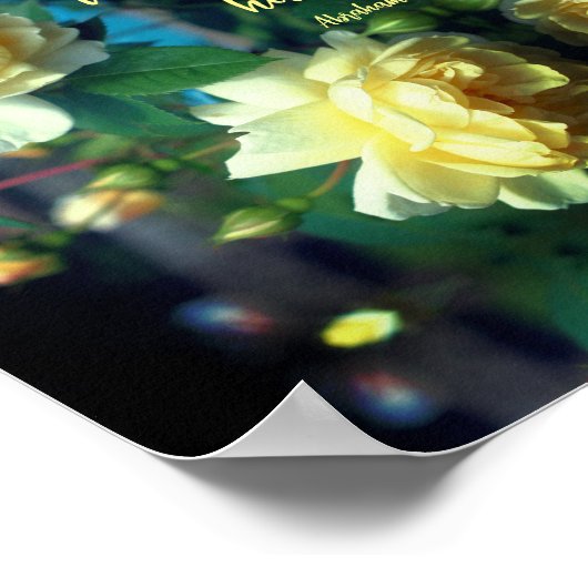 Abstract Inspirerend met hoogte-gele rozen Poster (Hoek)