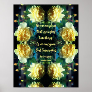 Abstract Inspirerend met hoogte-gele rozen Poster