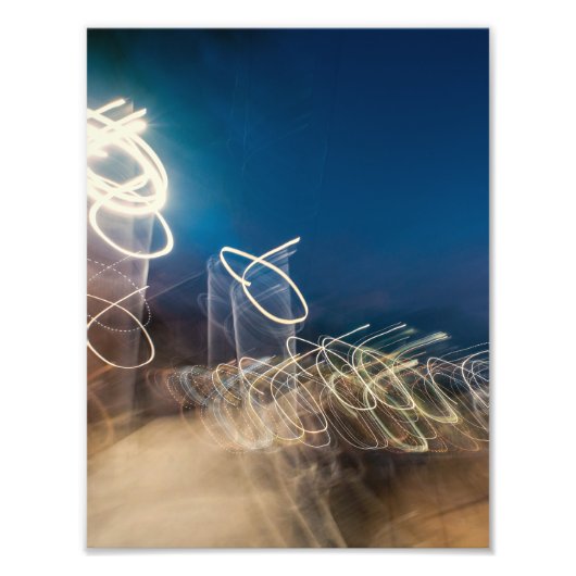 Abstract Intentional Camera Movement Night Light T Foto Afdruk (Voorkant)